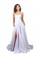 Blanc Trapèze Crêpe Stretch Simple Plage Robes de mariée