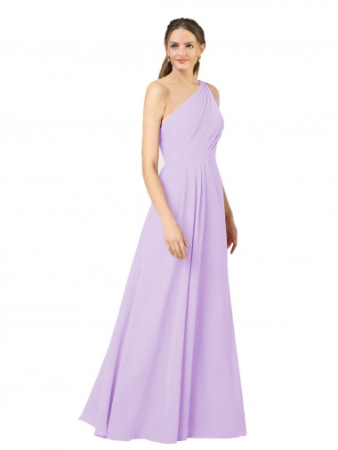 Lilas Fourreau Mousseline Longue Formelles Robes demoiselle d'honneur / Robes de soirée