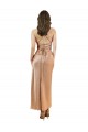 Or rose Fourreau midi Satiné Soyeux Courte Robes demoiselle d'honneur / Robes de soirée / Robes de cocktail