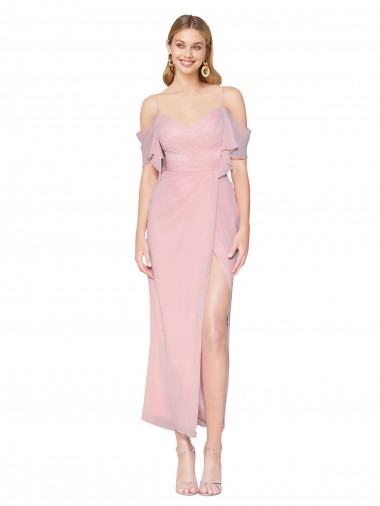 Primevère Sirène Épaule Dénudée Mousseline Courte Robes demoiselle d'honneur / Robes de soirée / Robes de bal