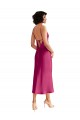 Trapèze Col V midi Satiné Stretch Courte Robes demoiselle d'honneur / Robes de soirée / Robes de cocktail