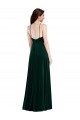 Vert foncé Trapèze Licou Col Haut Velours Stretch Longue Robes demoiselle d'honneur / Robes de bal