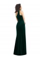 Vert foncé Trompette Velours Stretch Longue Robes demoiselle d'honneur / Robes de bal